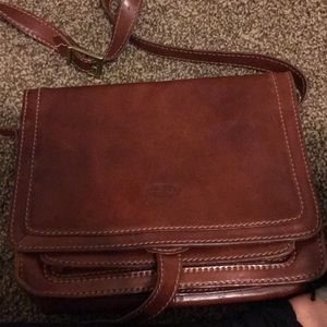 Real leather satchel